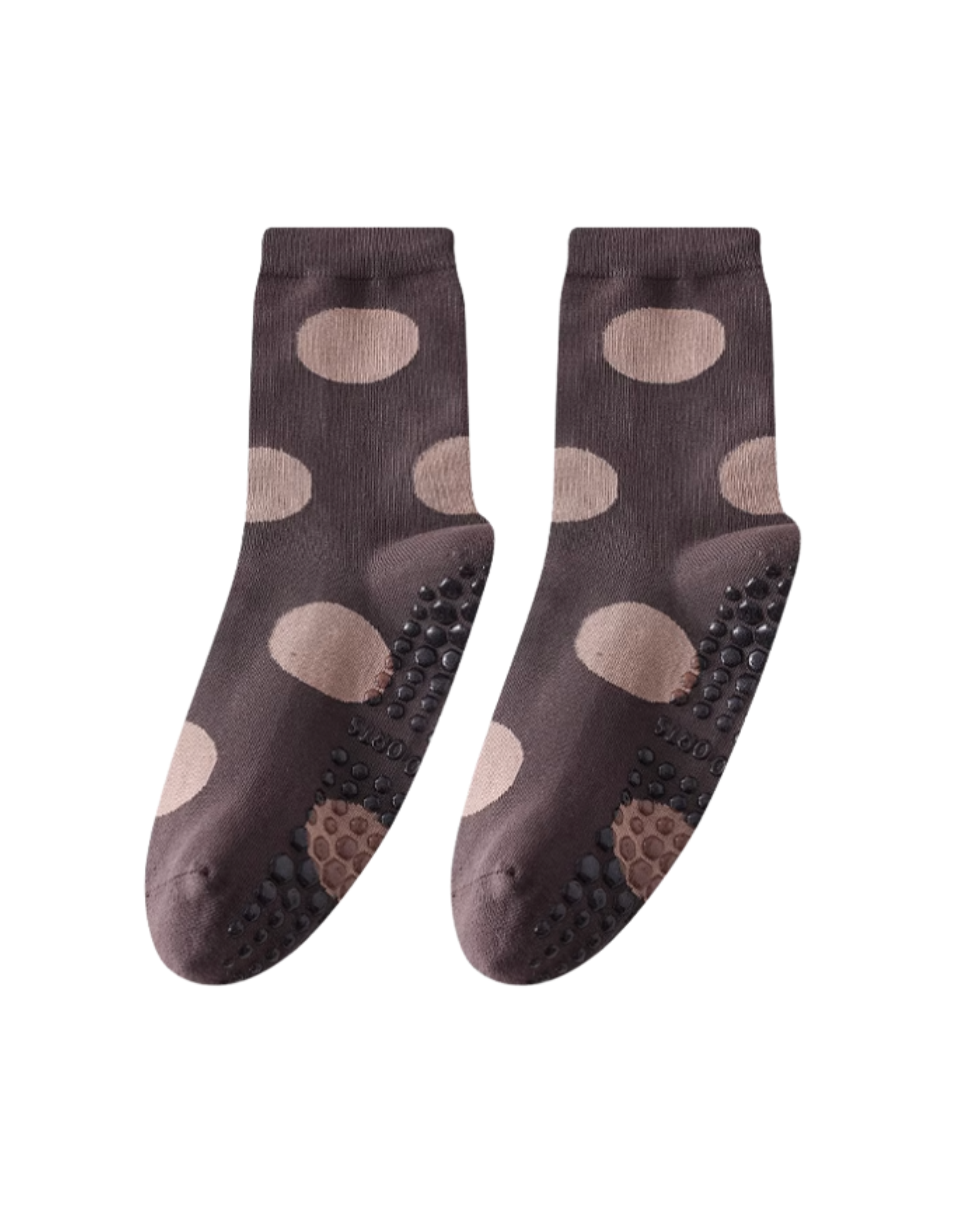 Coffee Polka Grip Socks