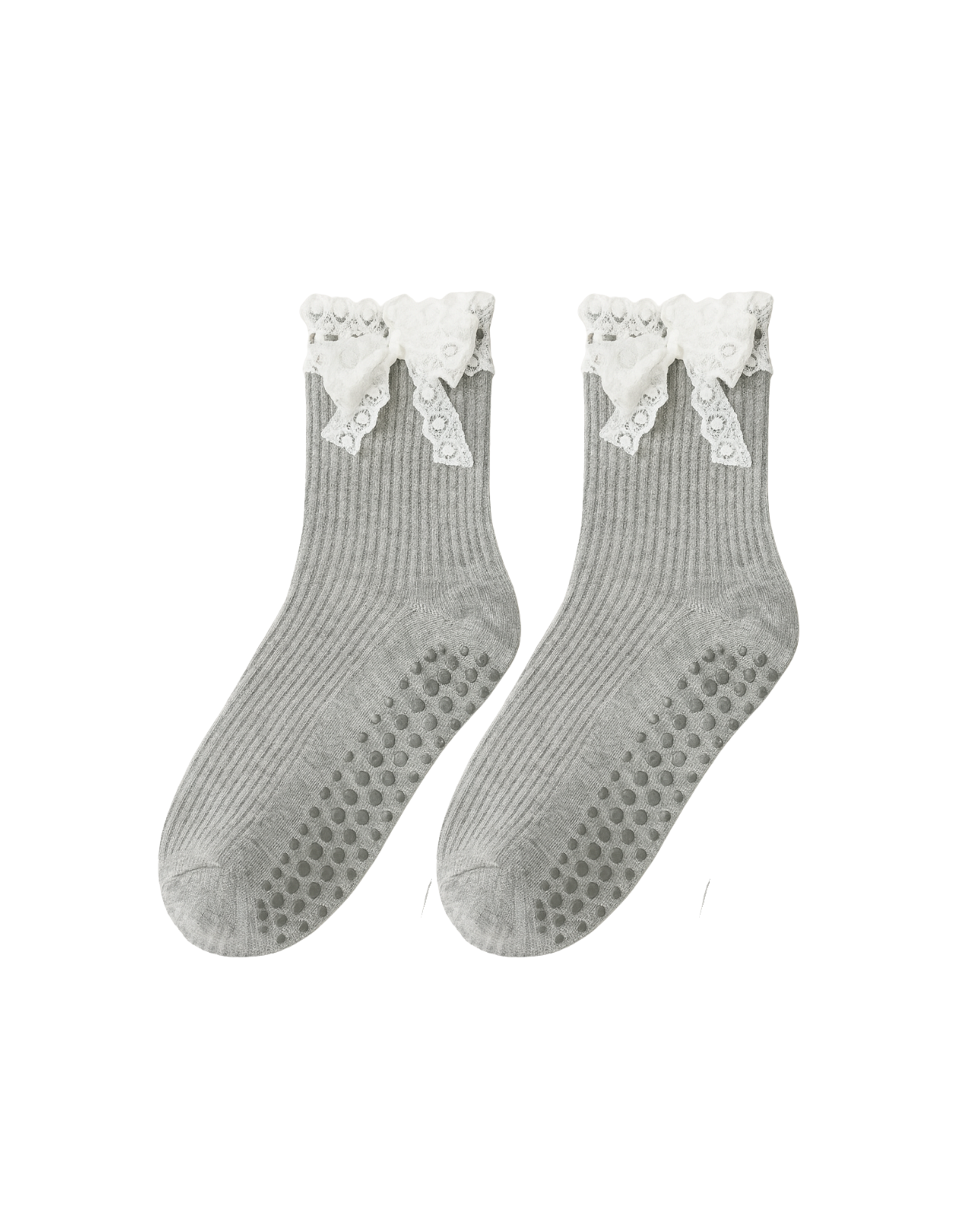 Grey Marl Ballet Frill Grip Socks