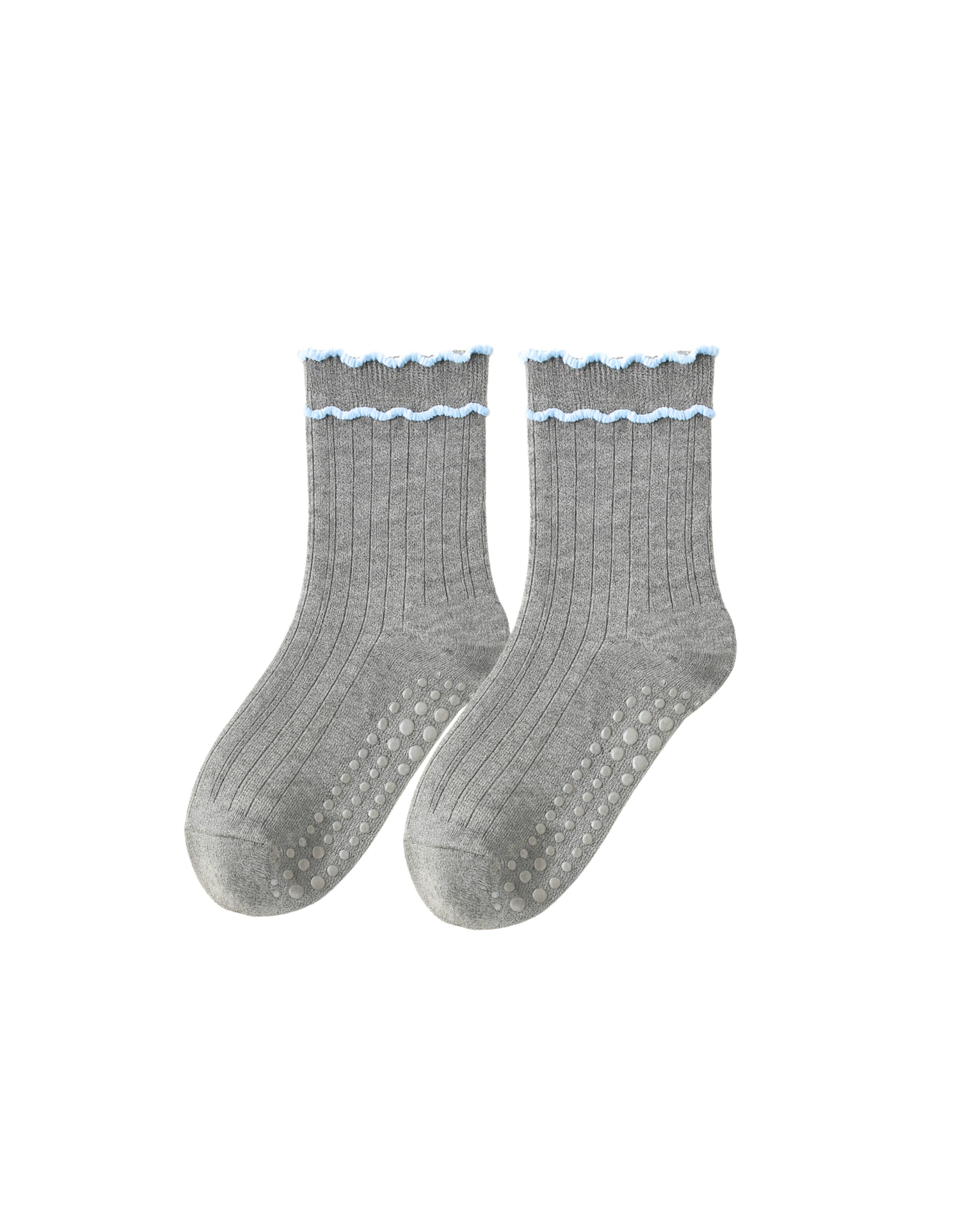 Double Frill Trim Grip Socks