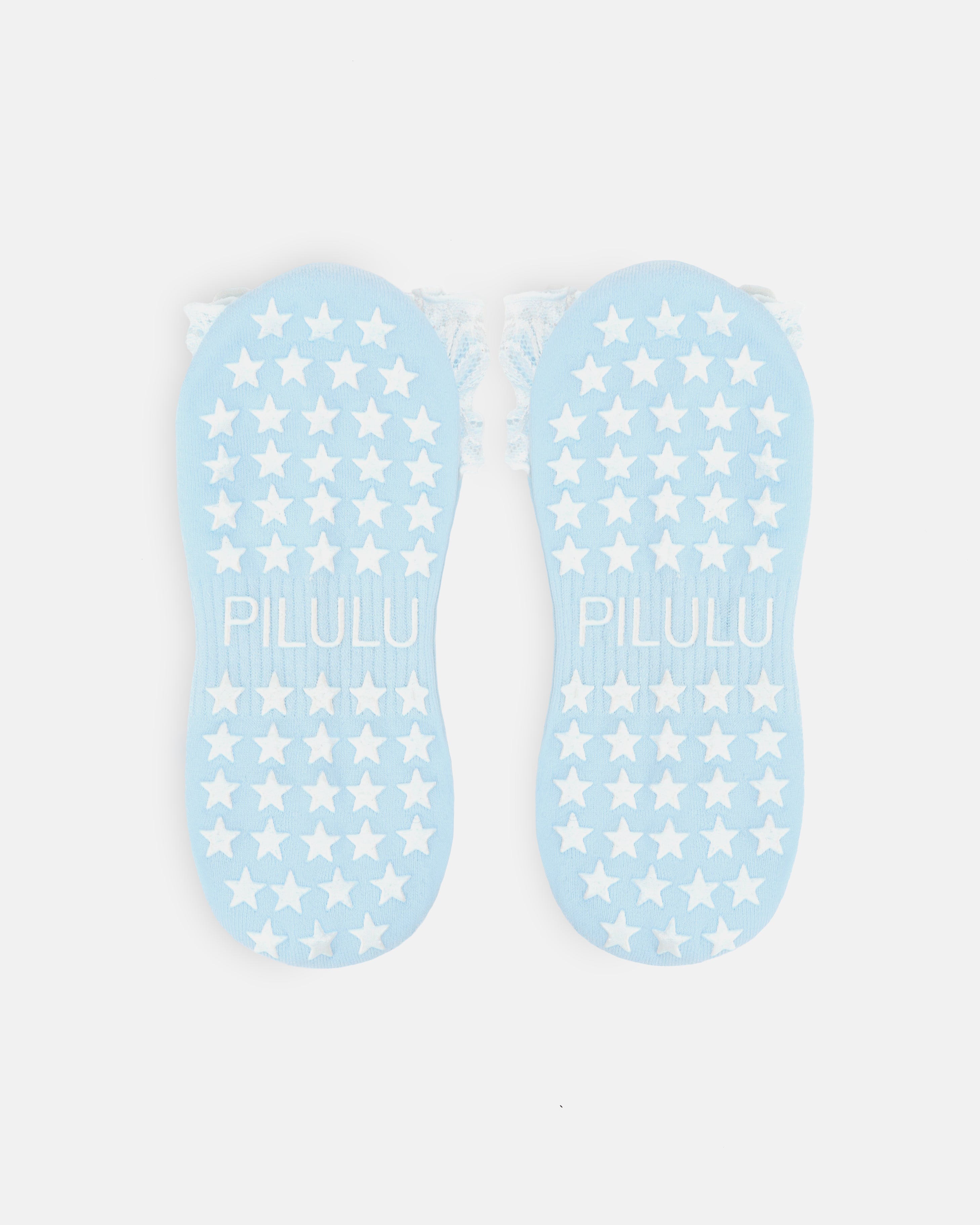 Baby Blue Lace Frill Socks