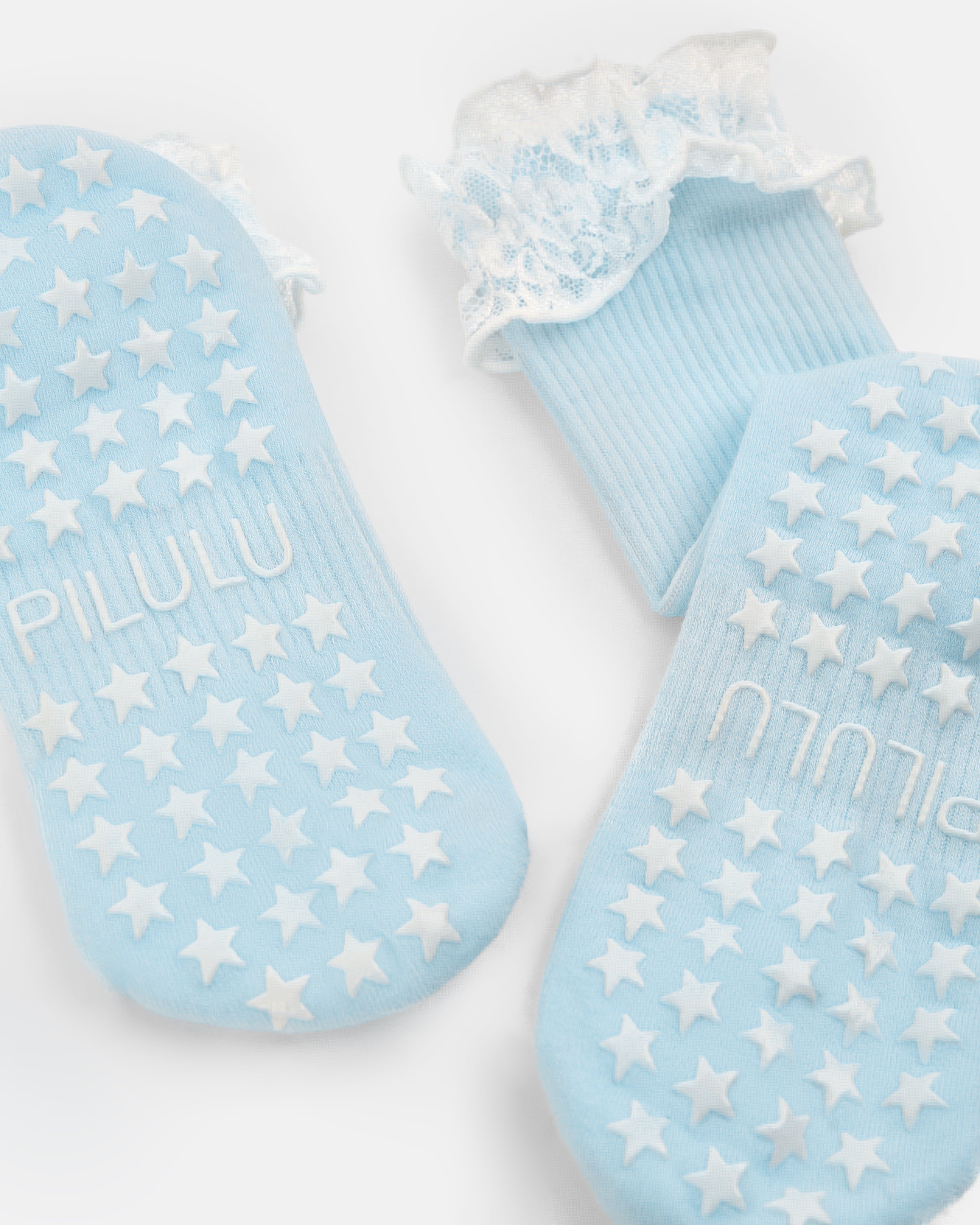 Baby Blue Lace Frill Socks
