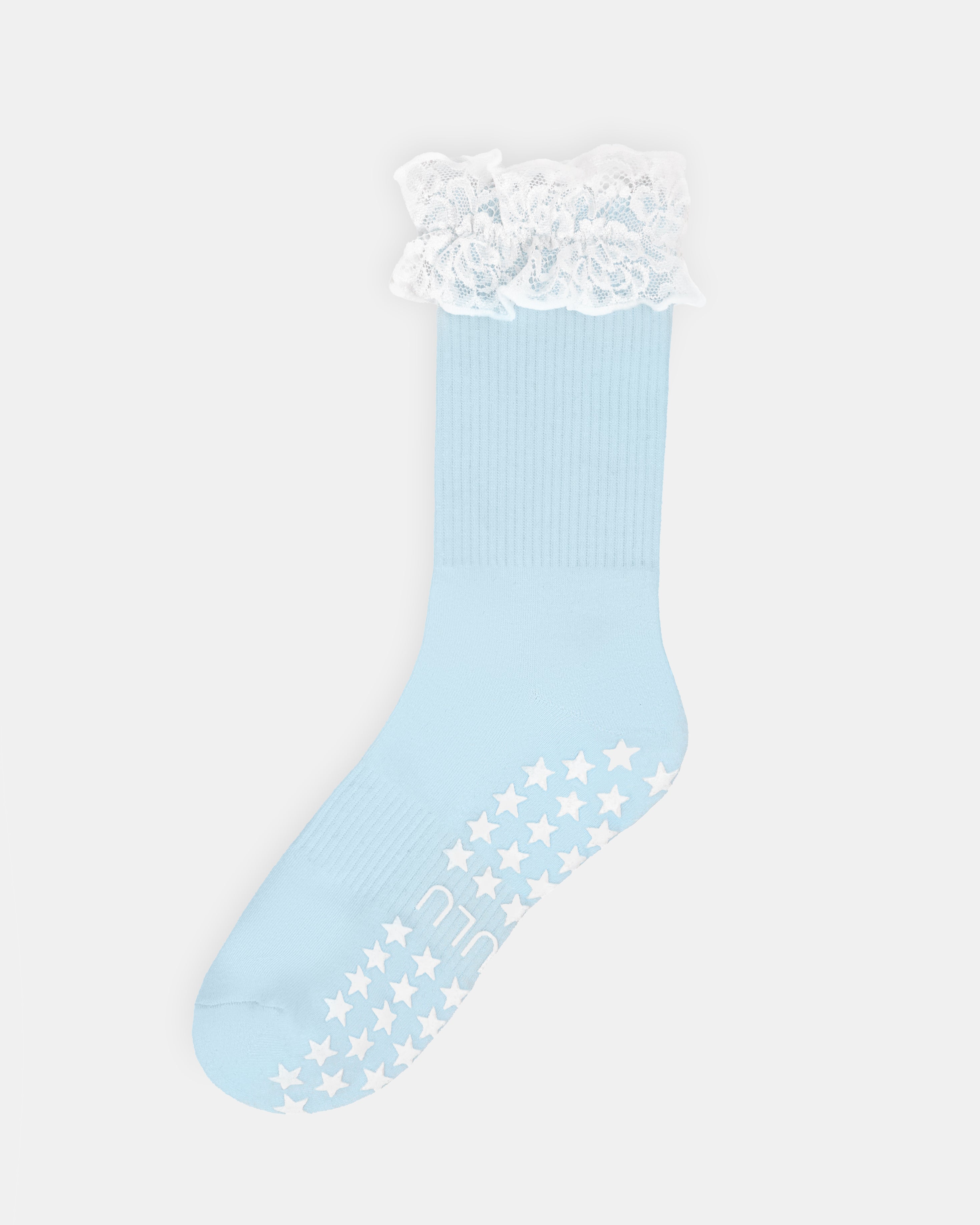 Baby Blue Lace Frill Socks